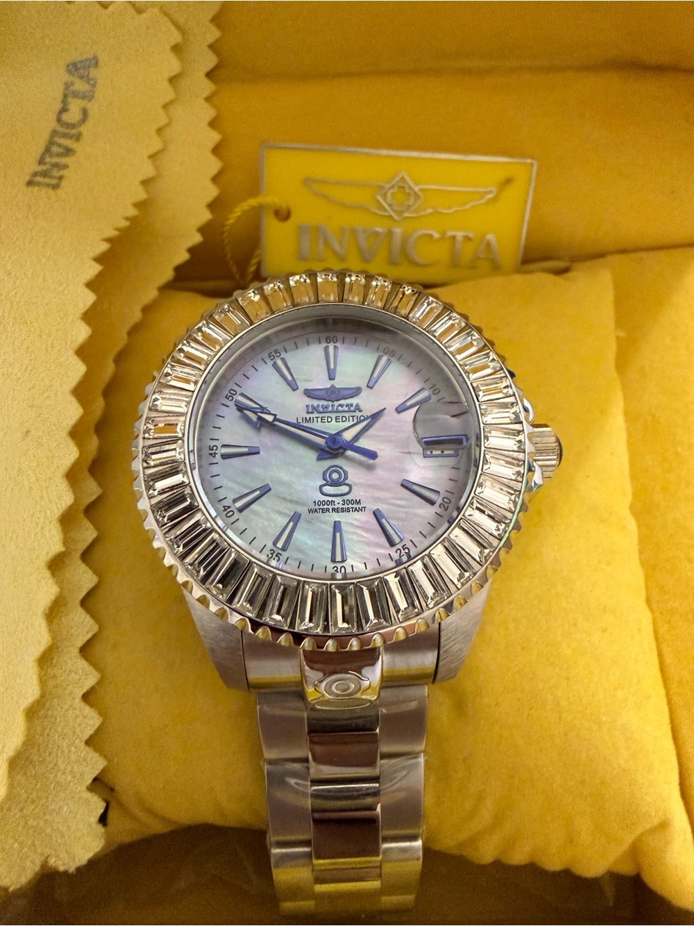 Invicta Grand Diver Automatic Gemmed Ladies Watch 44317 SS Case Bracelet WR 300M